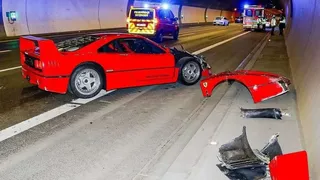 Llevaba una Ferrari F40 para mostrar en un evento, pero la destrozó en un túnel
